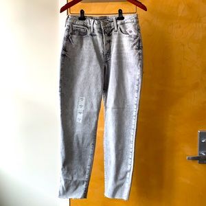 Light charcoal high rise straight jeans